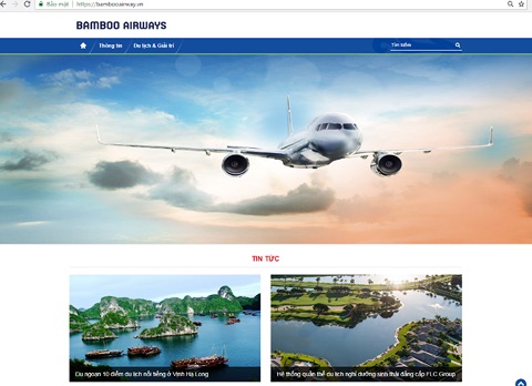 tên miền thương hiệu của Bamboo Airways bị giả mạo