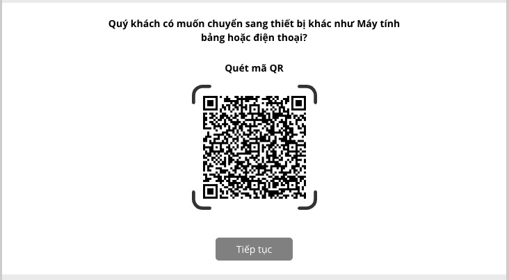 chuyển sang thiết bị khác để xác thực ekyc