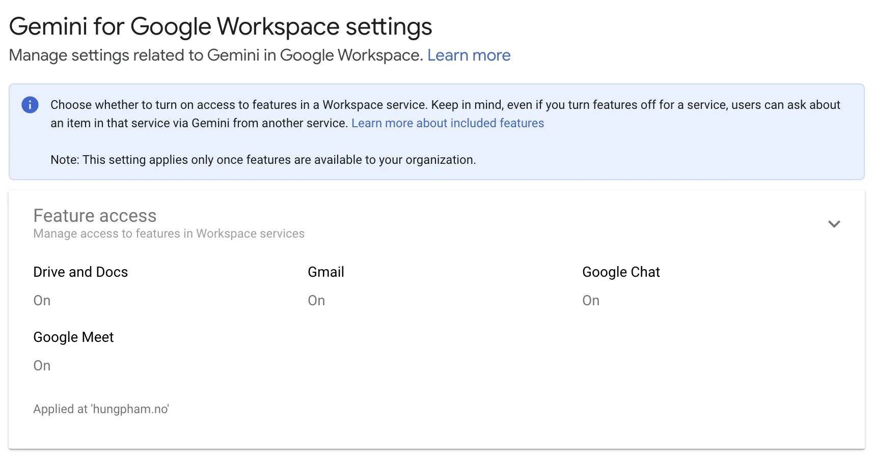 gemini-for-google-workspace bật cấu hình Gemini for Workspace