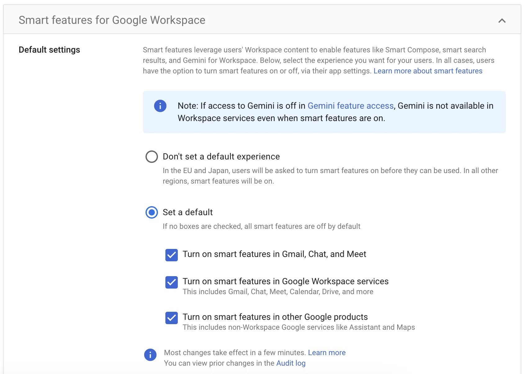 smart-features-google-workspace Tính năng Smart Features and Personalization cần thiết để cấu hình Gemini cho Google Workspace